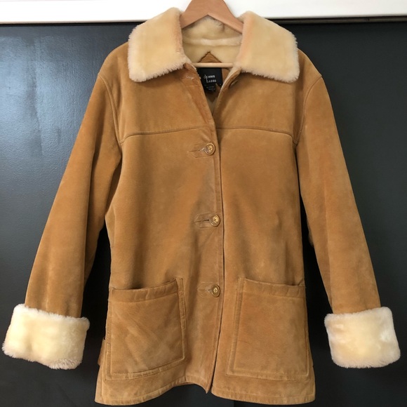 Dennis Basso Genuine Leather Suede Coat 